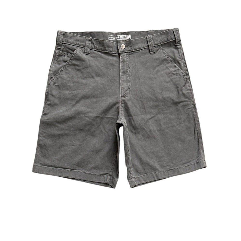 Carhartt Canvas Work Shorts Mens 36 Gray Rugged Flex Relaxed Utility Workwear